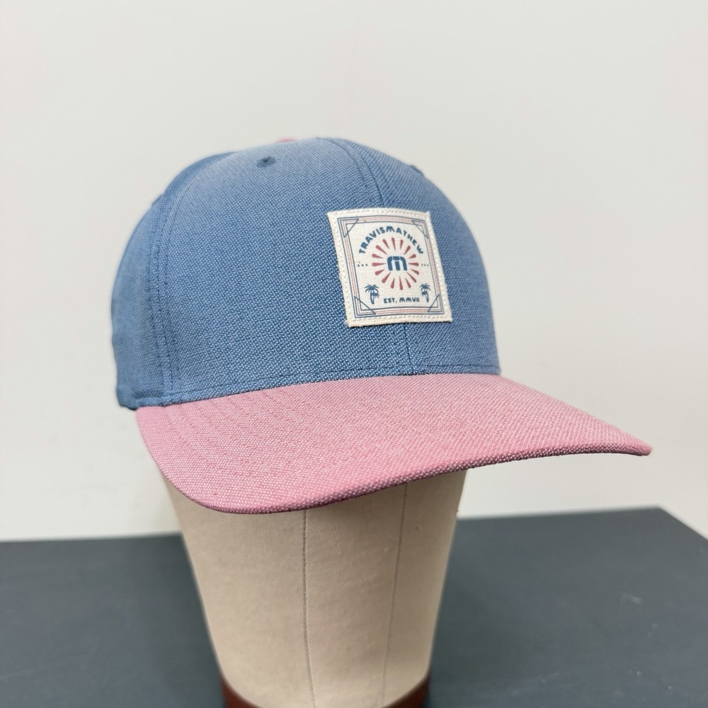 Travis Mathew Hat Cap Blue Pink Desert Days Patch Golf Mens Snapback